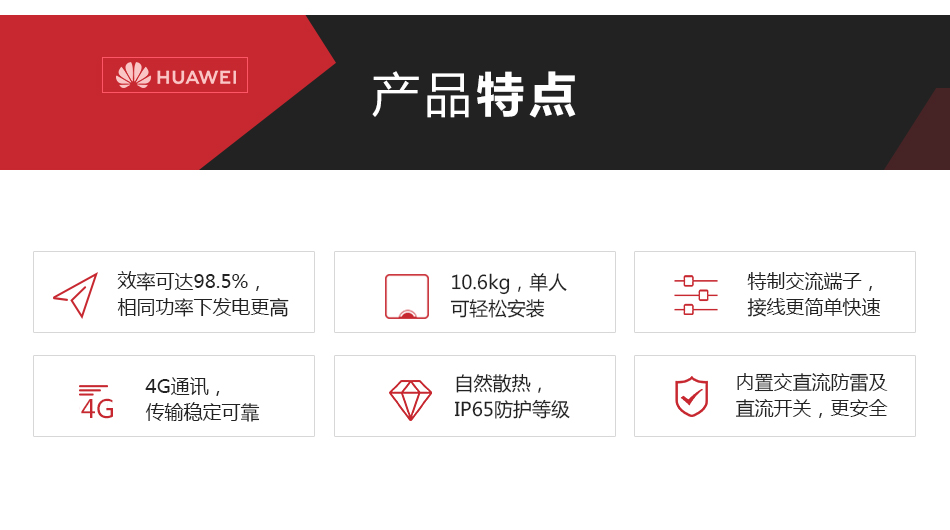华为并网光伏逆变器-3-4-5-KW-单相双路并网逆变器-家用并网发电系统价格