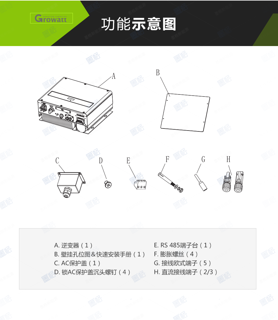 古瑞瓦特光伏逆变器-8-9-10-11KW-三相双路并网逆变器-家用并网发电系统