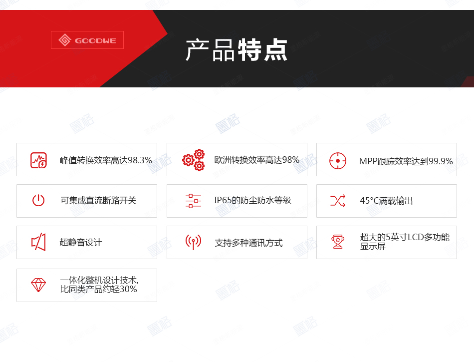 固德威并网逆变器光伏逆变器-5-6-8-10-15kw-三相双路并网逆变器-家用并网发电系统